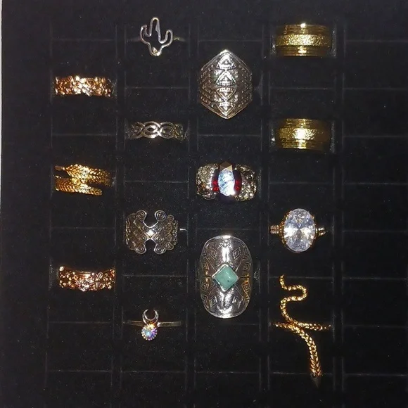 Lot of size 5 rings. 14 rings total. NWT. Rose gold, silver & yellow gold colors - Picture 5 of 14